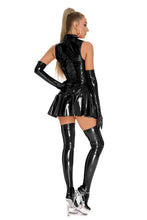 Load image into Gallery viewer, Black PU Leather Dress Set