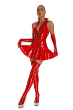 Load image into Gallery viewer, Red PU Leather Dress Set