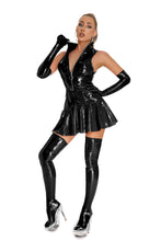 Load image into Gallery viewer, Black PU Leather Dress Set